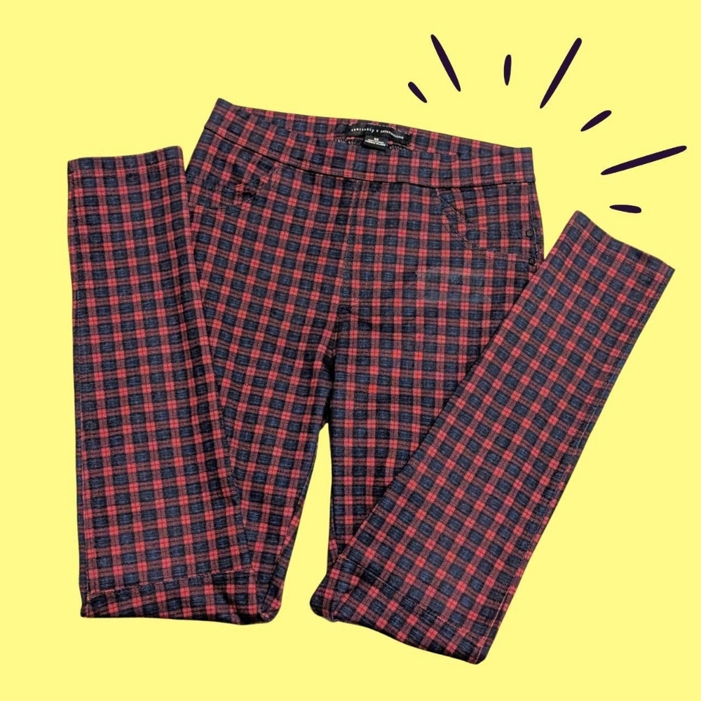 Anthropologie Plaid Jeggings